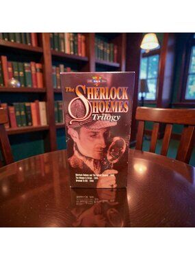 Vintage Sherlock Holmes Trilogy VHS Box Set Basil Rathbone 3 Tape Collection